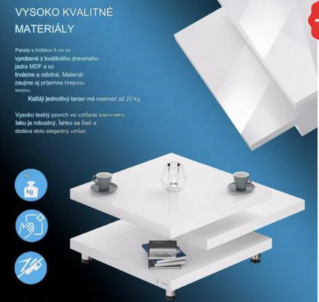 Konferenčný stolík biely, 