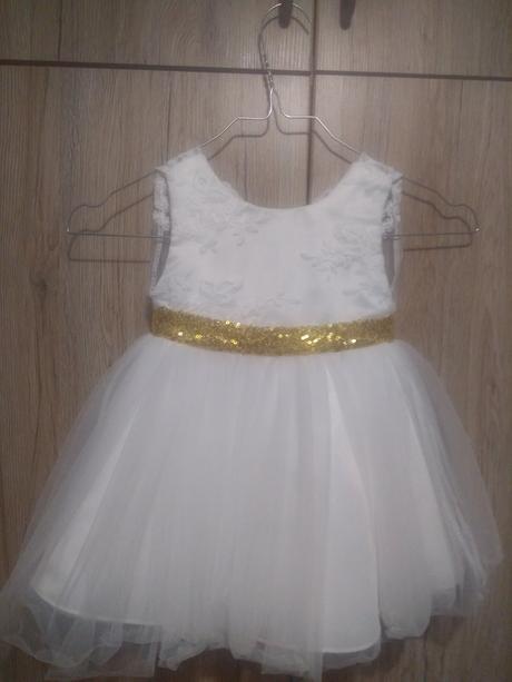 Biele detské spoločenské šaty, 80