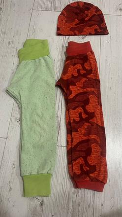 Nohavice vlastnoručne šité 98 2x plus ciapka, 98