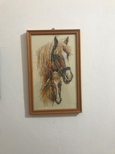 Ručne vyšívaný obraz kôň, 