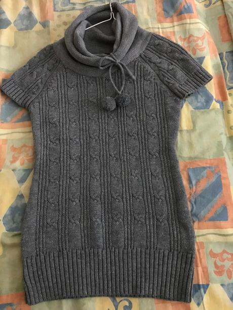 Hrubý rolák šedý / šaty, s