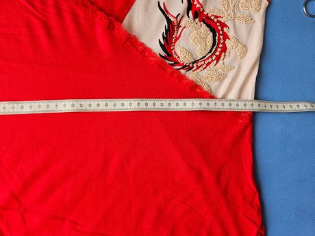 Ohnivočervené tričko s drakom, m