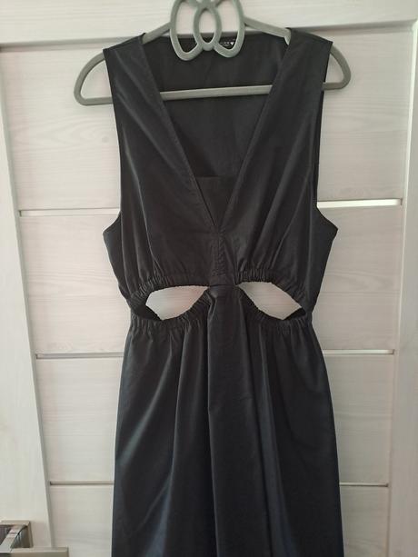 Čierne popelínové bavlnené šaty zara, zara,l