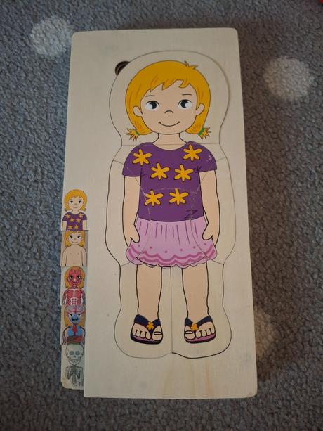 Drevena naucna hra ludske telo dievca,