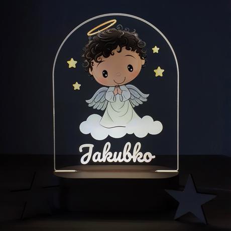 Detská nočná lampa s vlastným menom anjelik ii.,