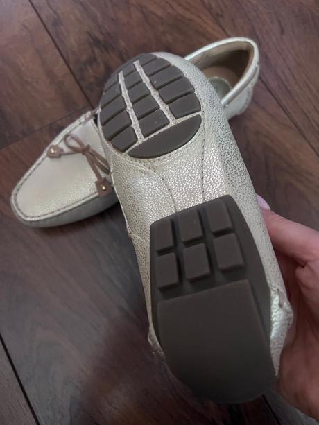 Kožené zlaté mokasíny clarks, clarks,41
