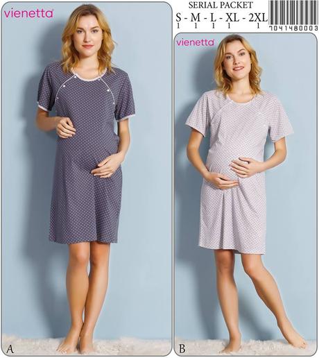 Materská nočná košeľa na kojenie bavlnená, vienetta secret,l / m / s / xl / xxl