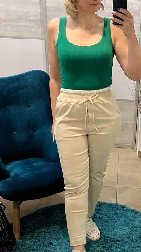 Dámske tenké béžové nohavice, l / m / xl