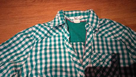 Zelenobiela károvaná košeľa, bonprix,38