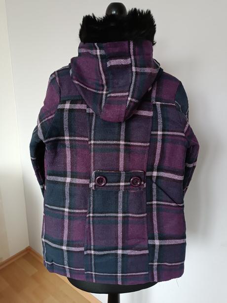 Fialový károvaný kabáčik, 110