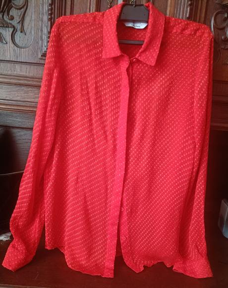 Krásná žiarivá dizajnérska blúzka, vysoká pc, xs