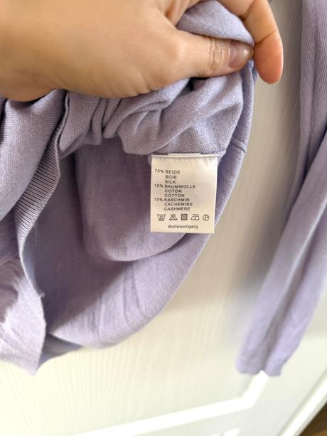 Fialový sveter zo zmesi hodvábu, bavlny a kašmíru, l