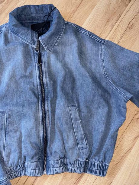 Oversized denimová bunda zara xs, zara,34 - xs