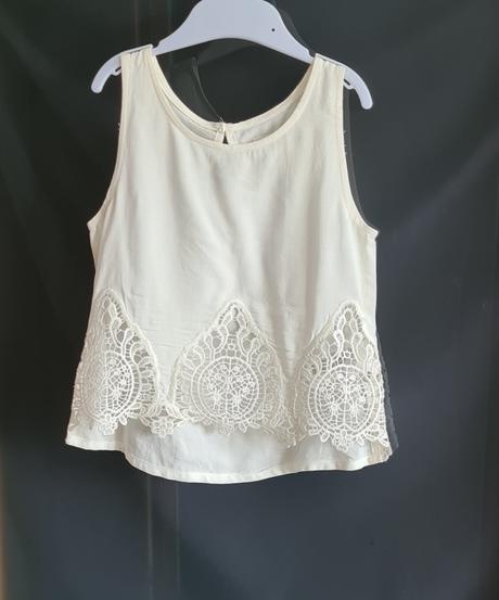 Biela blúzka s čipkou, h&m,86