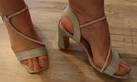 Strieborné sandále, 38