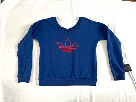 Modrá mikina adidas s červeným logom, adidas,s