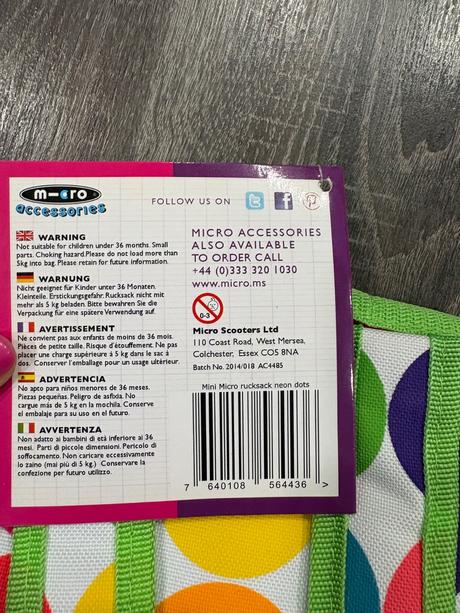 Micro batoh na kolobežku nový,