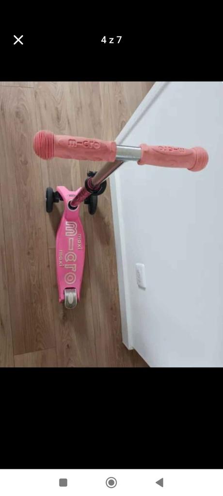 Kolobežka micro ružovej farby pre dievčatá, micro