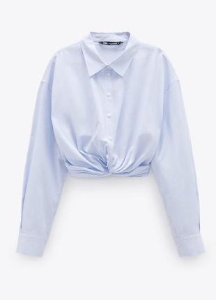 Zara pruhovaná crop košeľa, zara,xs