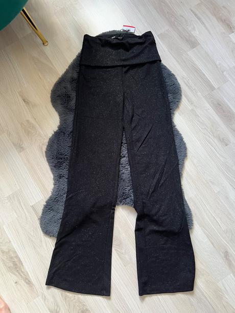 Cierne trblietave nohavice volne zvonove, sinsay,s