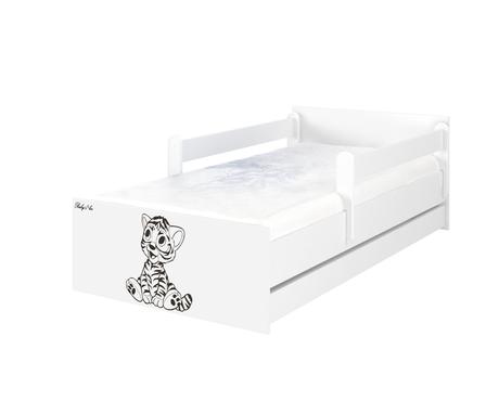 Detská postel tiger + zábrany160x80, šírka (cm): 80,dĺžka (cm): 160