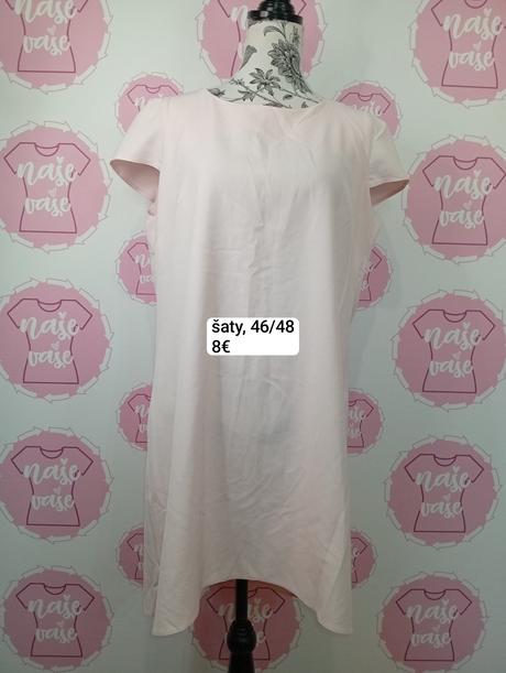 Slabučko ružové šaty s mašličkou, 46