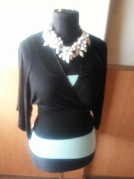 Čierne tričko s rukávmi netopier, m