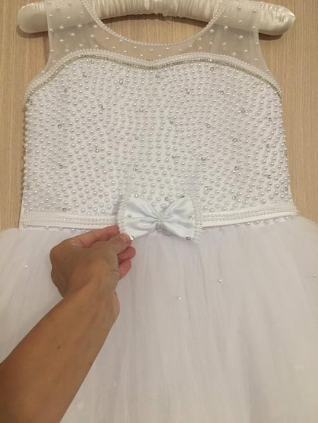 Exkluzívne dlhé biele šaty na prijimanie, svadbu, 128 / 134 / 140 / 146