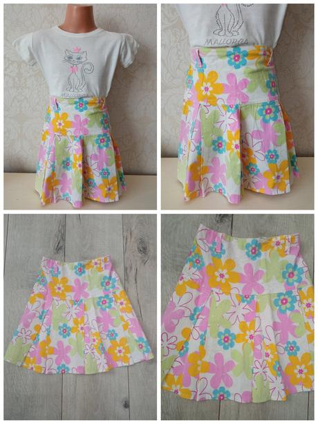 Dievčenská kvetovaná skladaná sukňa (98-104), 98