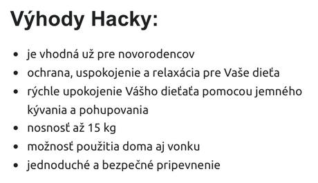 Hacka - závesná kolíska,