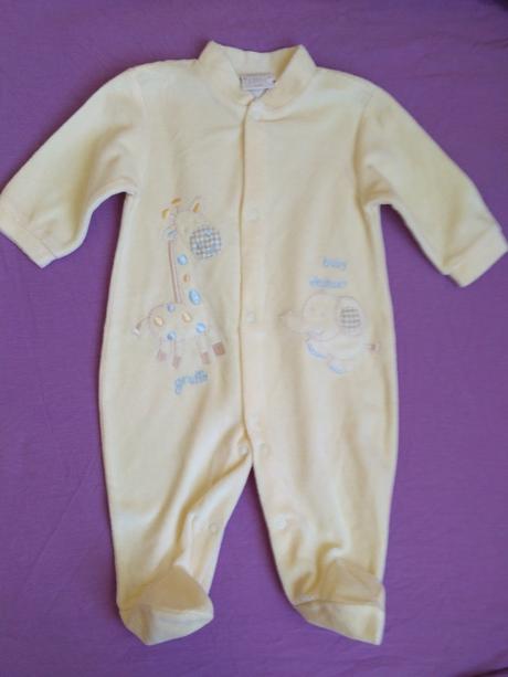 Žltý overal so sloníkom a žirafkou, just too cute,68