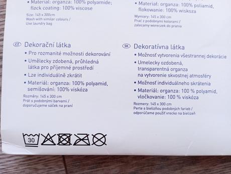 Dekoračná organzová látka,