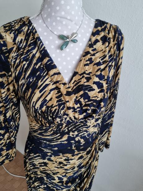 Hnedo-modré elastické šaty ralph lauren veľ. 40, ralph lauren,40