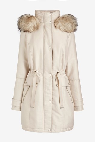 Béžový zimný kabát, next,42 / xl