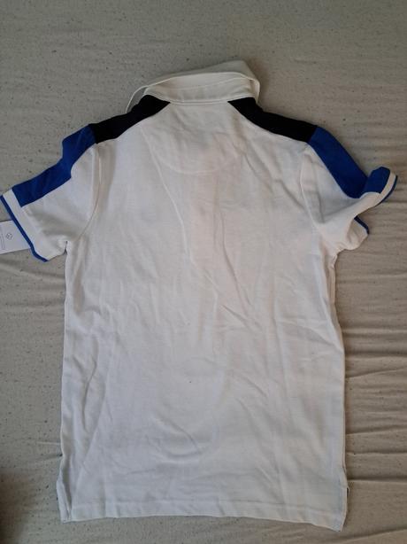Biele tričko s modrým lemom, f&f,122