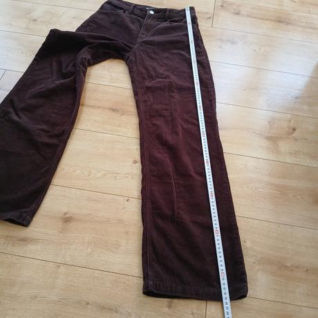 Tmavohnedé bavlnené menčestráky s vysokým pásom, tally weijl,s