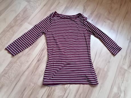 Bordové pruhované tričko - s/m, f&f,s