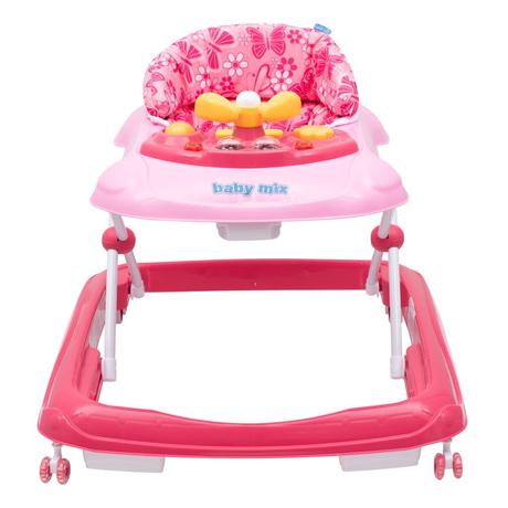 Baby mix detské chodítko s volantom a silikónovými, 