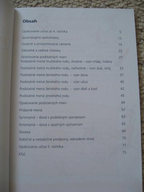 Domáce precvičovanie, slovenčina 5,