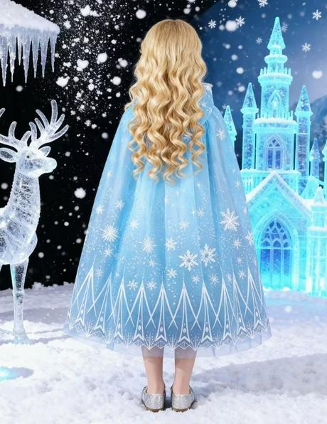 Plášť s kapucňou princezná elza popoluška ľadová,