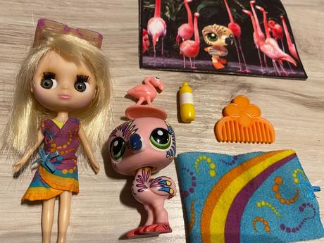 Krásna sada littlest pet shop bábika a plameniaci, 