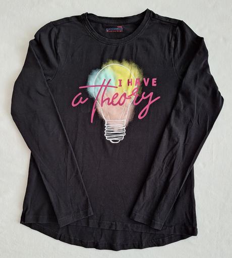 Tričko čierne so žiarovkou, coccodrillo,164