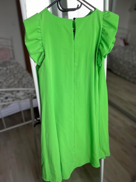 Nové zelené kratke letne mini šaty voľné, 