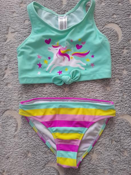 2 dielne plavky s jednorožcom, c&a,98