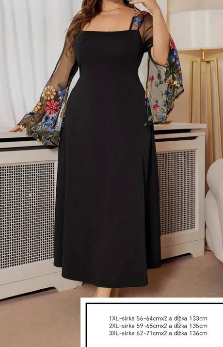 Nadherne spolocenske saty, plus size, xl / xxl / xxxl