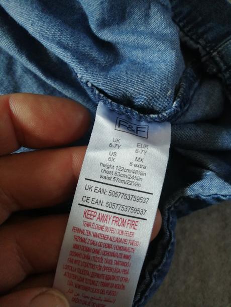 Rifľové šaty f&f, v116-122,6-7r.,výšivka, f&f,116