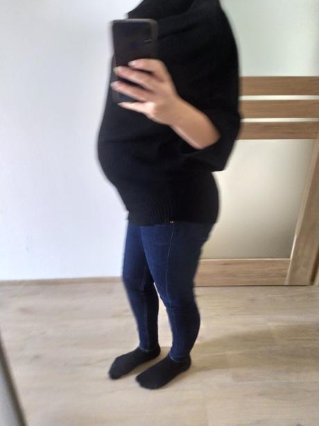 Predĺžený teply svetrík pre tehulku, m