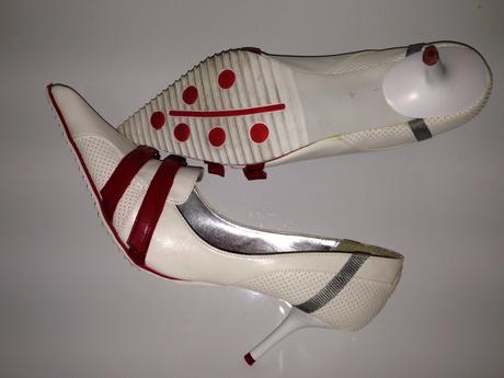 Bielo-červené lodičky zn. n2h, 40