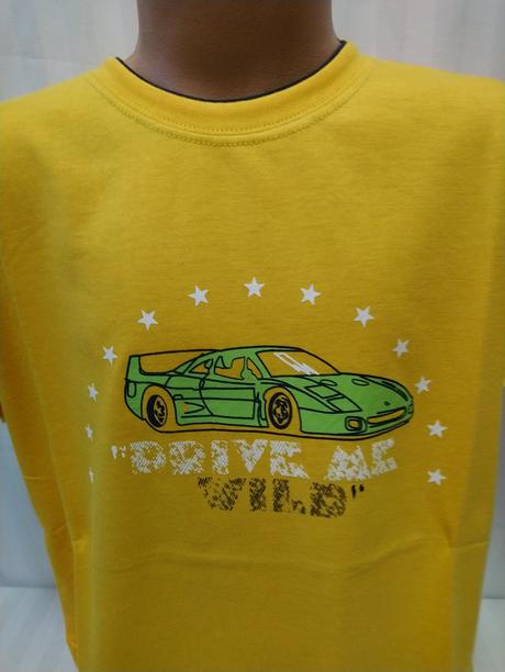 Žlté tričko auto, era fashion, 140 cm, 140