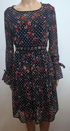 Šaty s kvetmi a bodkami, orsay,38